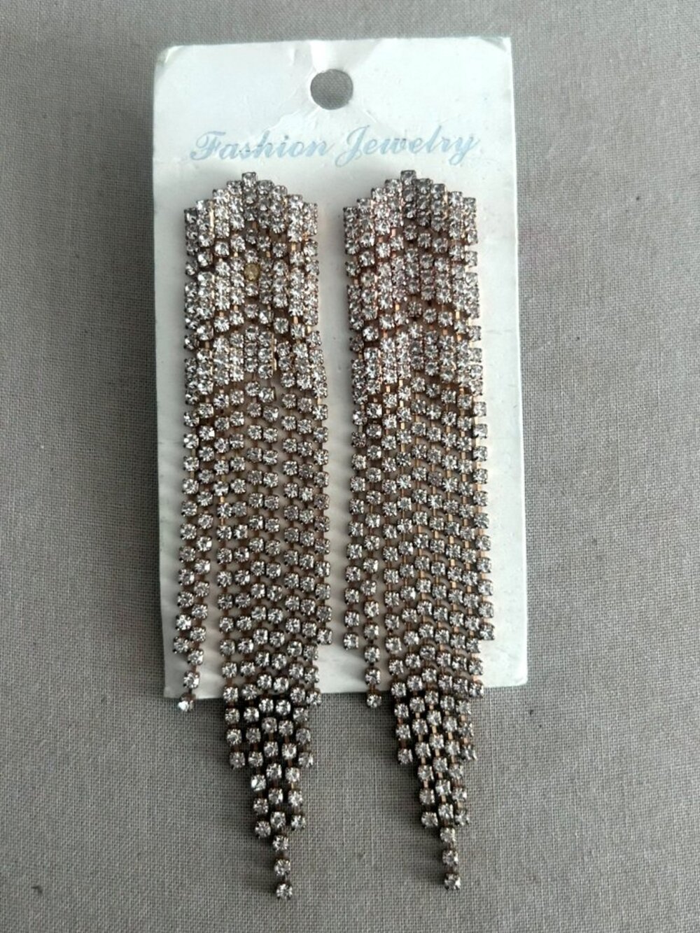 Rhinestone Fringe Chandelier Statement Fashion Earrings